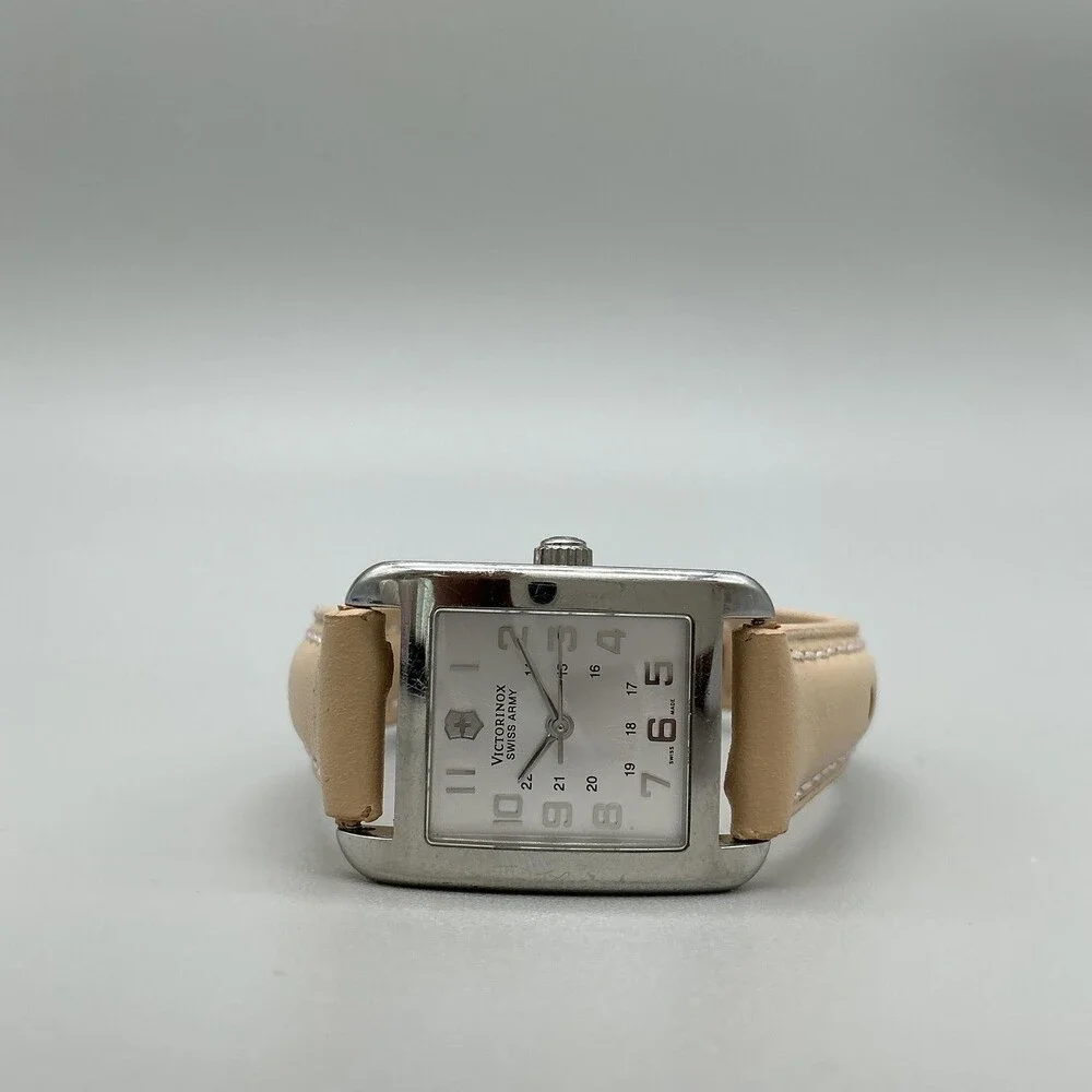 Victorinox Swiss Army Womens Watch 21mm Tank Stainless Swiss Leather New Battery